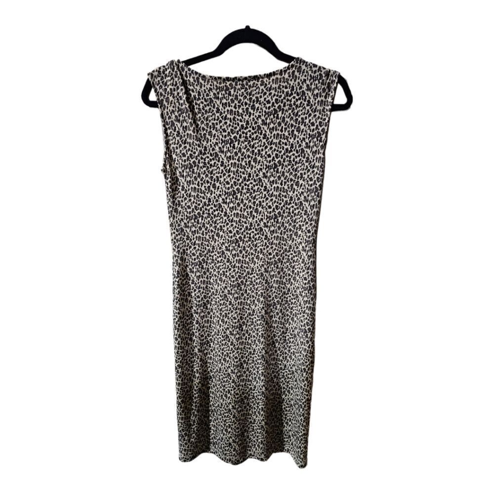 TALBOTS Animal Print Stretch Pleated Sleeveless Sheath Dress - Size X-Small